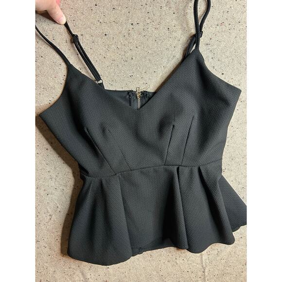 Ya Los Angeles Y2K Cami Top | 2000s Retro Clubwear Tank Small Black Zip - Picture 1 of 4